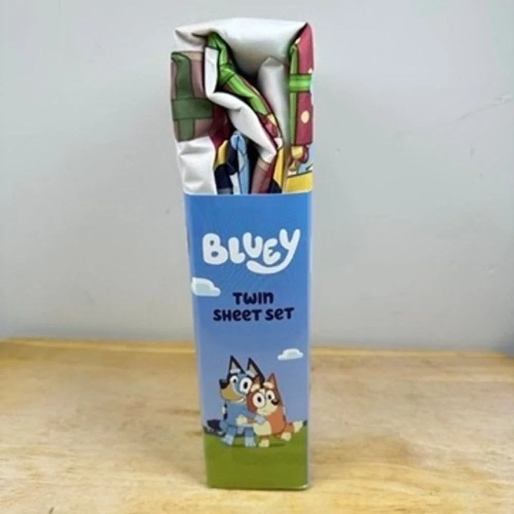 Bluey Holiday Sheet Set Kids Twin Bluey Bingo 3 Piece‎ Bedding Set NEW Gifting